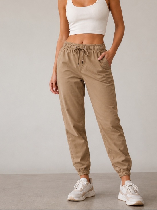 Freely Pants - Freely Athleisure Jogger Pants Women’s Medium Tan Lightweight Travel Activewear